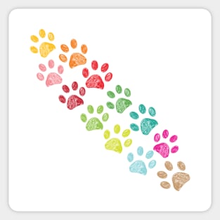 Colorful paw print vector background Sticker